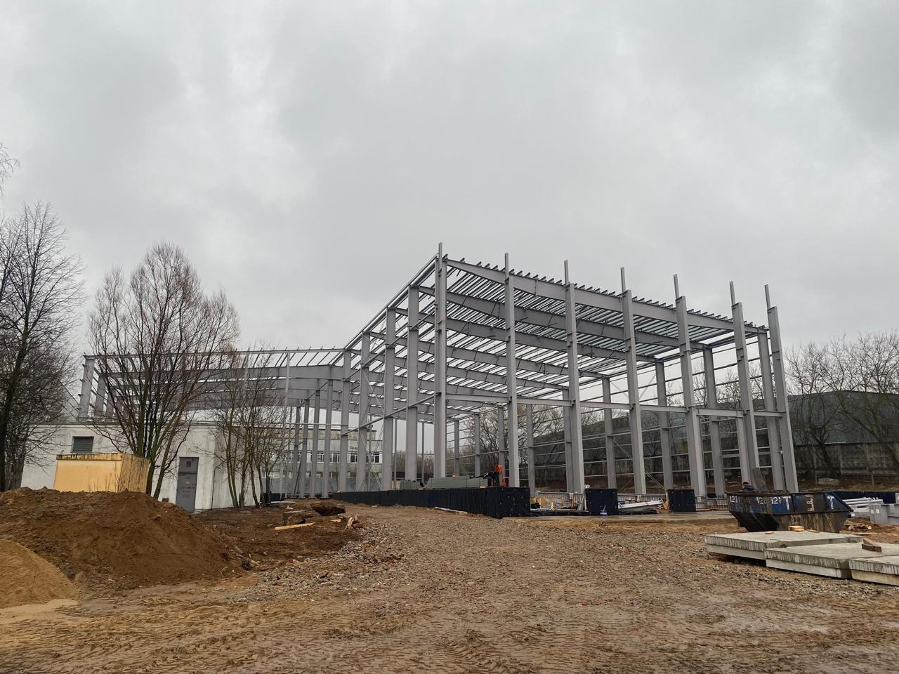 Детальная картинка для новости «Завершены работы по устройству основного и вспомогательного каркаса здания склада. Химки. М.О.»